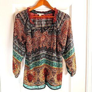 Maria Gabrielle Sheer Multicolor TunicTop